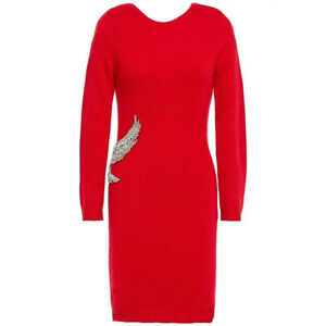 NWT $545 BA&SH Oia Crystal-Embellished Wool And Cashmere-Blend Mini Dress US 4